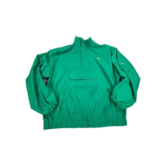 Masters Collection Windbreaker Jacket Men XL Green Long Sleeve 1/4 Zip Pullover